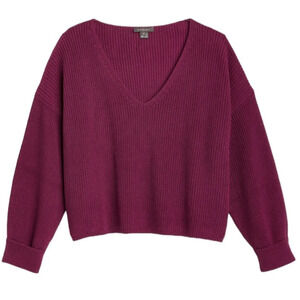 French Connection-Mozart Boxy V-Neck Crop Sweater Plus Size 1X NWT